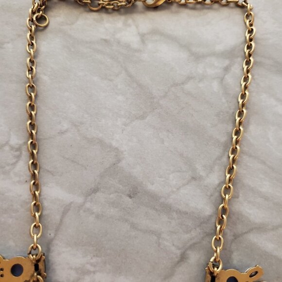 💙 J.Crew Blue Black Rhinestones Crystals Iridescent Cluster Statement Necklace - Picture 11 of 15